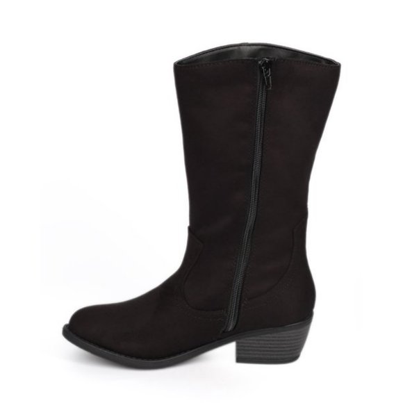 NEW Women's SODA ELVO-S Mid-calf Boots with Side FRINGES BLACK - Picture 4 of 5